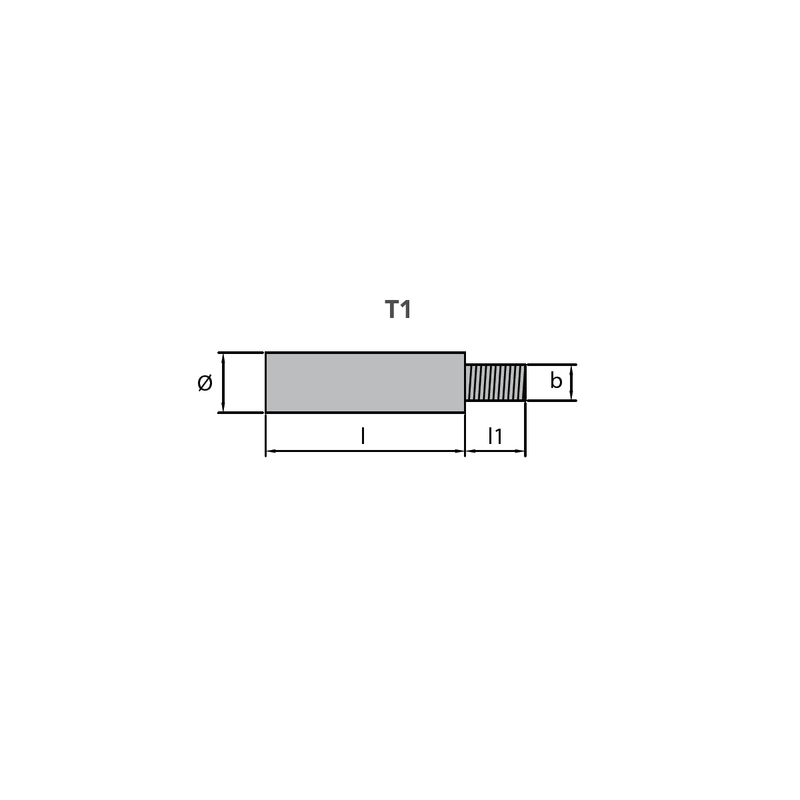 Ánodo de zinc para motores Volvo Penta, rosca de 16x52 mm, rosca de 7/16", R800713